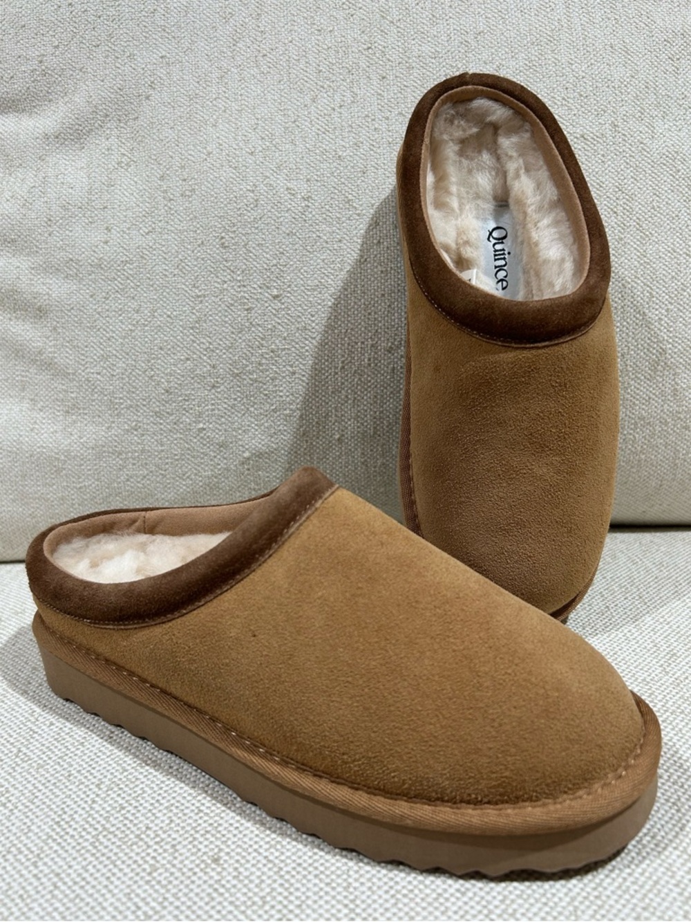 Quince Australian Shearling-Lined Suede Slip-On Clog Slipper Women Size 5 NWOT
